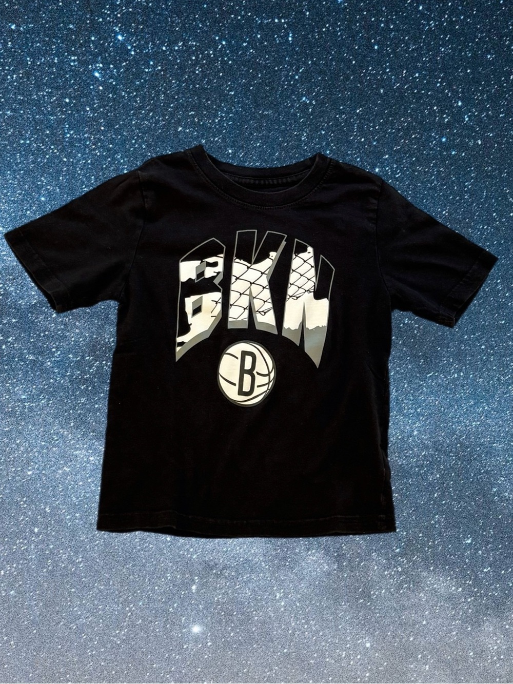 Brooklyn Nets Boys NBA T-Shirt Black Size 4 BKN Basketball Graphic Tee